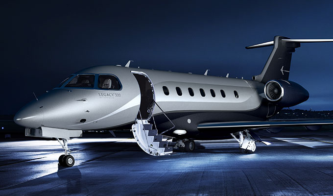 Embraer Legacy 500 view for Switzerland charter