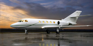 Falcon 20 view for Switzerland charter