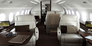 Falcon 2000 cabin for Switzerland charter