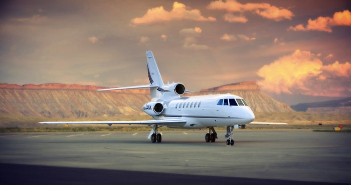 Falcon 50 view for Switzerland charter