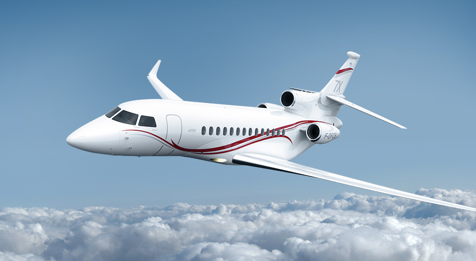 Falcon 7X view for Switzerland charter