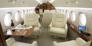 Falcon 900 cabin for Switzerland charter