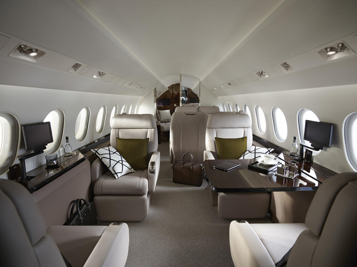 Dassault Falcon 900LX cabin for Switzerland charter