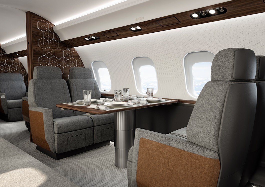 Bombardier Global 6500 cabin for Switzerland charter
