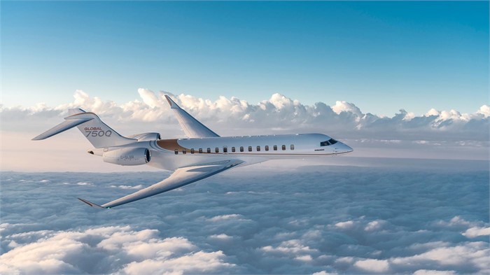 Bombardier Global 7500 view for Switzerland charter