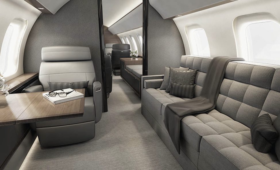 Bombardier Global 8000 cabin for Switzerland charter