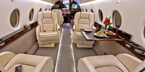 Gulfstream G200 cabin for Switzerland charter