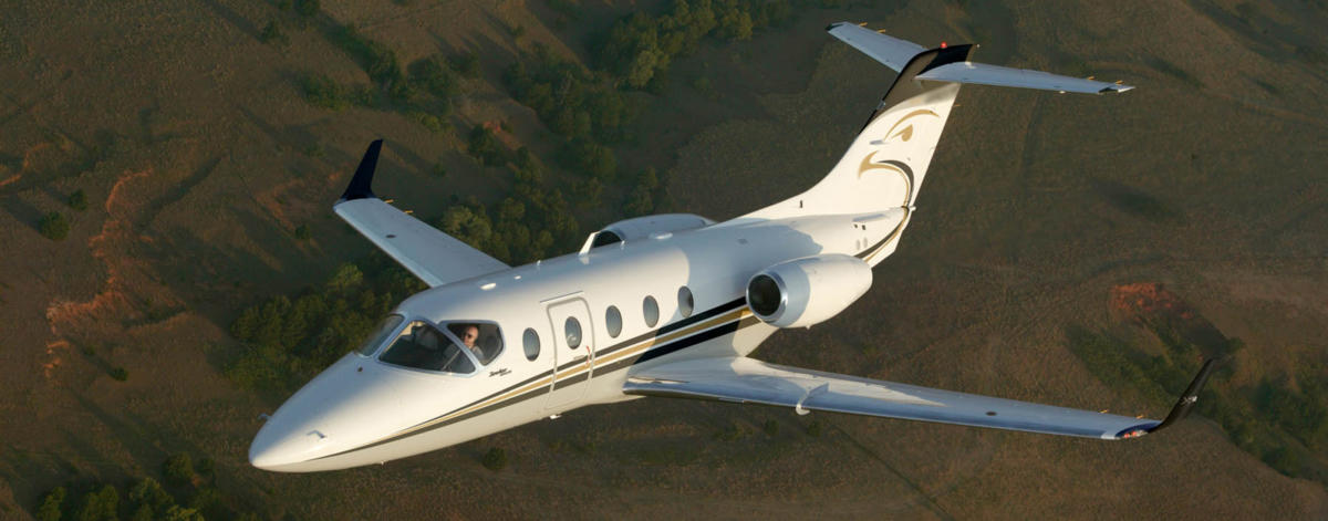 Hawker 400XP view for Switzerland charter