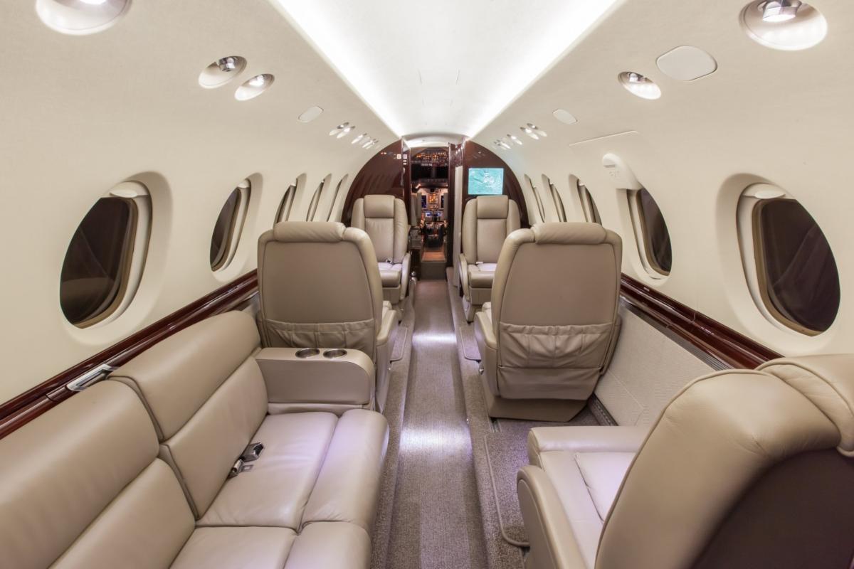 Hawker 750 cabin for Switzerland charter