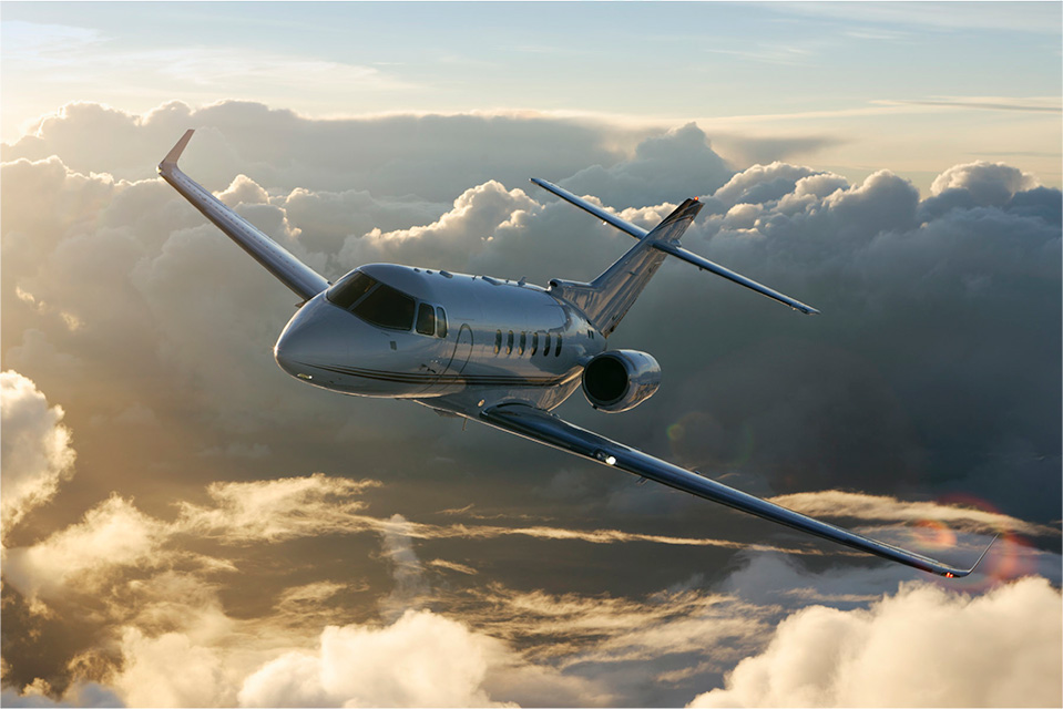Hawker 900XP view for Switzerland charter