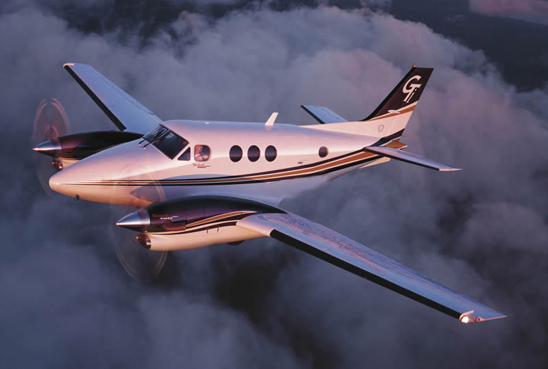 King Air 90 view for Switzerland charter