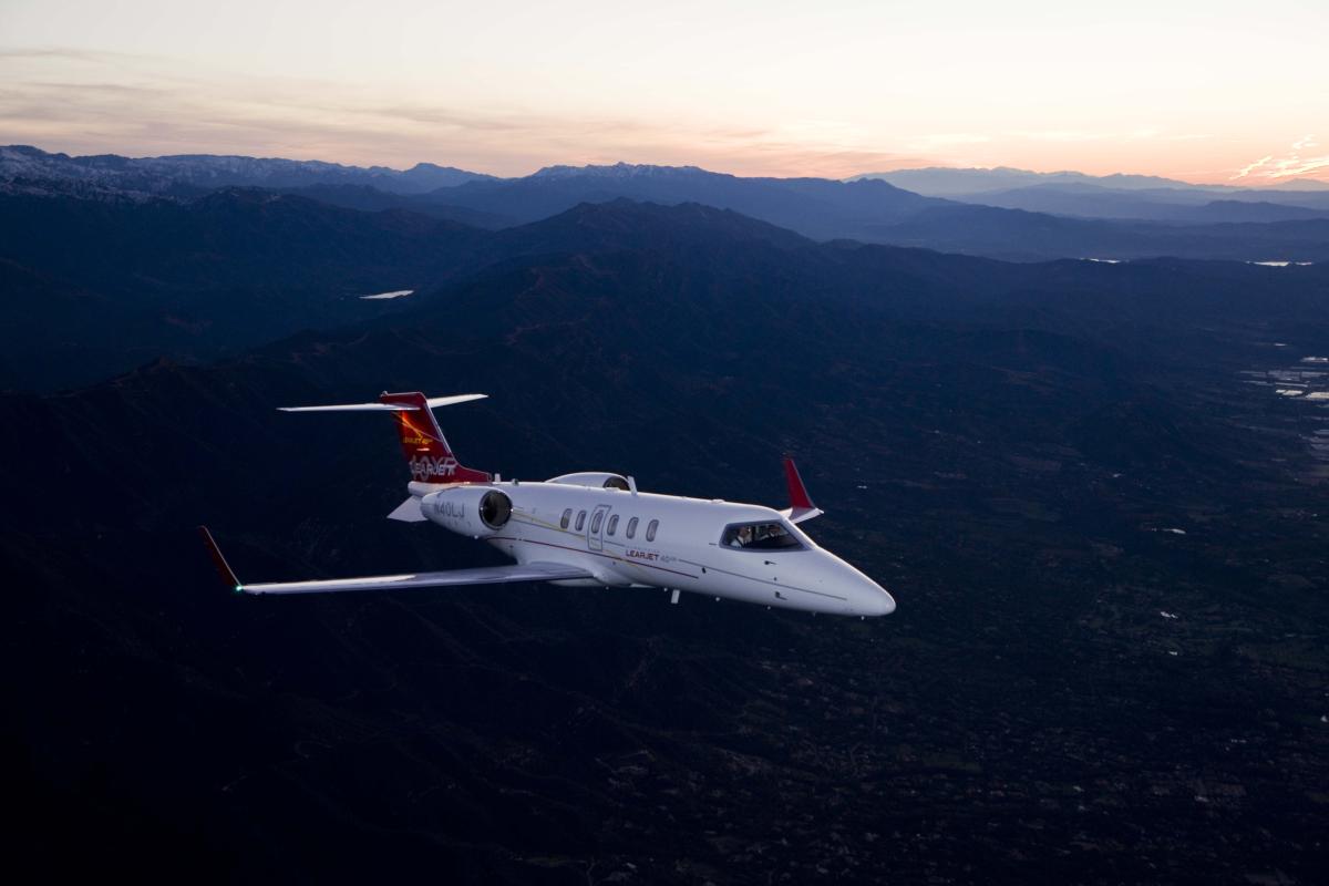 Learjet 40 view for Switzerland charter