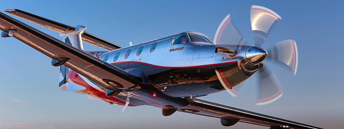 Pilatus PC-12 view for Switzerland charter